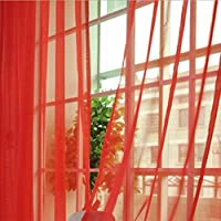 Libertroy Moda Simple Color sólido Puerta de Tul Ventana Cortina Panel Lavable Drapeado Pura Bufanda Cenefas Diseño…